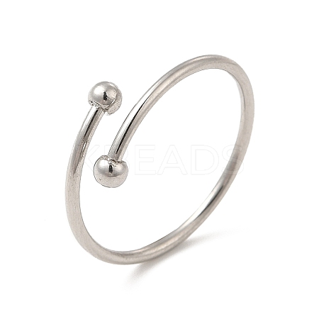 Non-Tarnish 304 Stainless Steel Wire Wrapped Open Cuff Ring for Women LS-RJEW-E066-12P-1