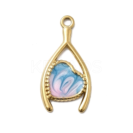 304 Stainless Steel Enamel Pendants STAS-I355-10G-01-1