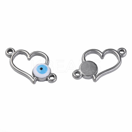304 Stainless Steel Enamel Connector Charms STAS-N087-64-02P-1