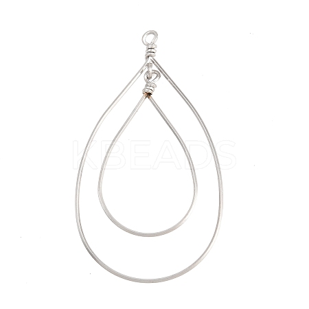 304 Stainless Steel Open Back Bezel Pendants STAS-D264-09P-1
