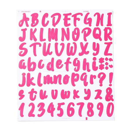 Number & Alphabet & Sign PVC Waterproof Self-Adhesive Sticker DIY-I073-04C-1