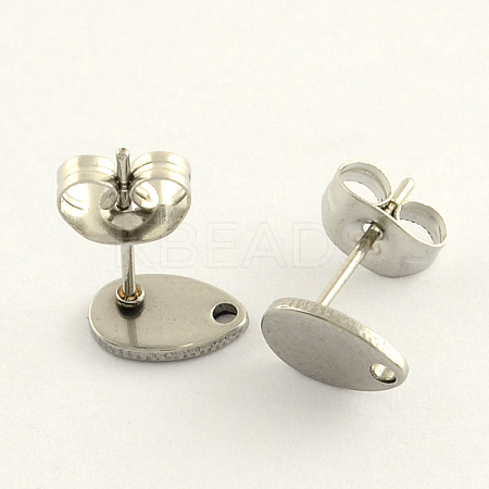 304 Stainless Steel Stud Earring Findings X-STAS-R063-38-1