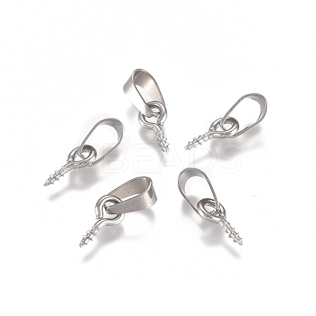 Tarnish Resistant 201 Stainless Steel Screw Eye Pin Peg Bails LS-STAS-G225-07P-01-1