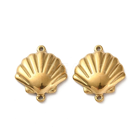 304 Stainless Steel Shell Shape Links Connector Charms STAS-A124-15G-1
