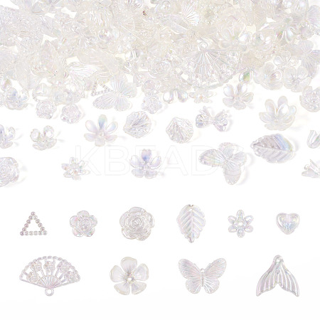 182Pcs 100G Transparent Acrylic Beads OACR-TA0003-66A-1