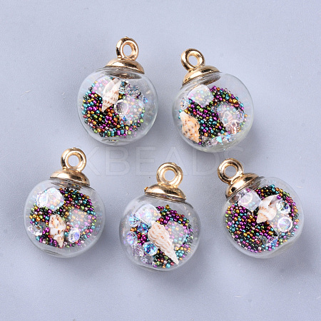 Transparent Glass Globe Pendants GLAA-S181-06H-1