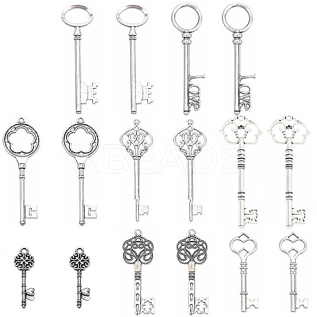 16pcs 8 style Tibetan Style Alloy Big Pendants FIND-SC0001-79-1