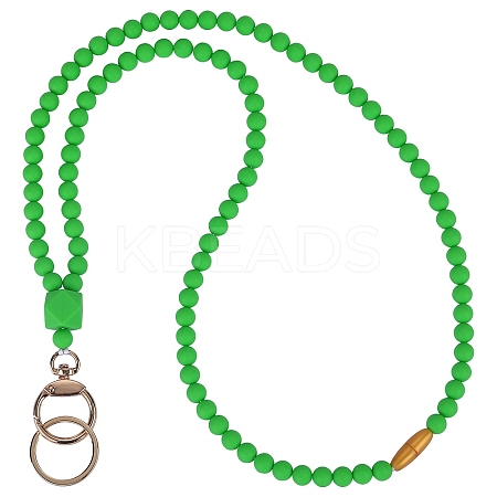 Silicone Beaded ID Card Neck Straps NJEW-SW00025-10-1