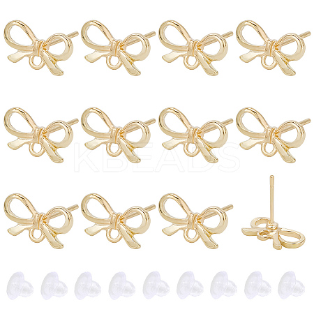 60Pcs Bowknot Alloy Stud Earring Findings FIND-BBC0004-63C-1