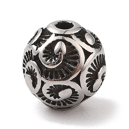 Retro 304 Stainless Steel Beads STAS-C109-18AS-1