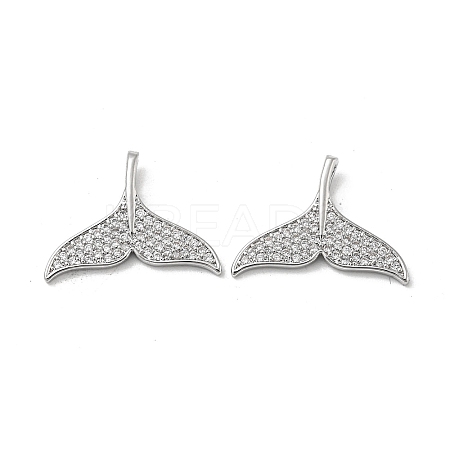 Brass Micro Pave Clear Cubic Zirconia Pendants KK-H460-35P-1