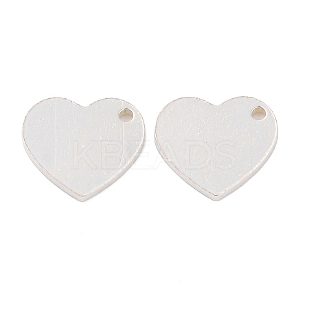 925 Sterling Silver Blank Heart Charms STER-F057-04S-1