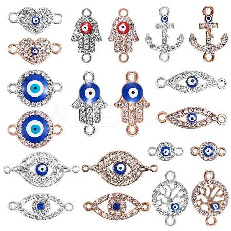 20Pcs Alloy Eye Charm Connector Assorted Evil Eye Connector Mixed Shape Eye Charm Pendant for Jewelry Necklace Bracelet Earring Making Crafts JX219A-1