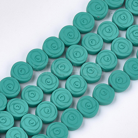 Spray Painted Non-magnetic Synthetic Hematite Beads Strands G-T116-24-14-1