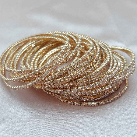Brass Rhinestone Tennis Bracelets WG6EB7A-03-1