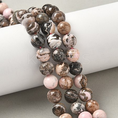 Natural Argentina Rhodonite Beads Strands G-G271-B02-8mm-1