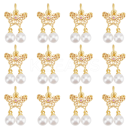 Beebeecraft 20Pcs ABS Plastic Imitation Pearl Pendants KK-BBC0003-70-1