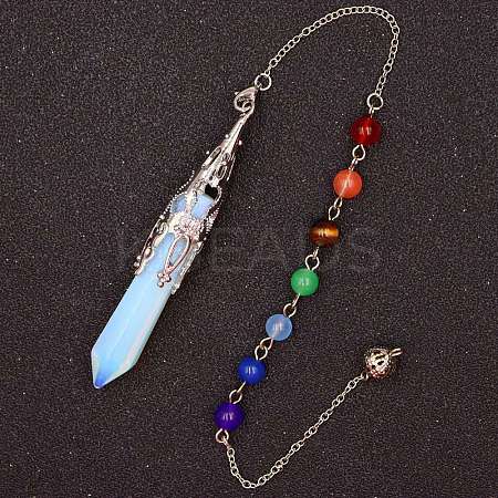 Opalite & Mixed Gemstone Bullet Pointed Dowsing Pendulums LS-CHAK-PW0001-051B-1