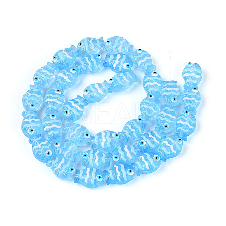 Transparent Glass and Enamel Beads Strands GLAA-T034-01E-1