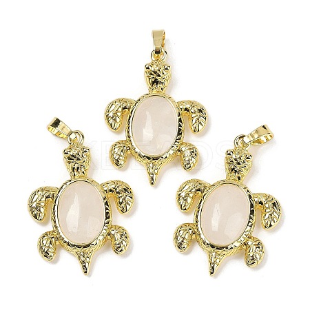 Natural Quartz Crystal & Brass Pendants KK-F887-01G-12-1