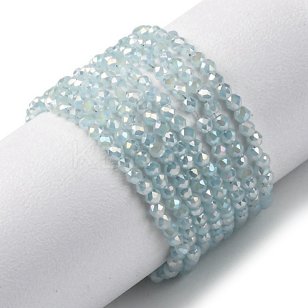 Transparent Electroplate Glass Beads Strands EGLA-H107-01A-B08-1
