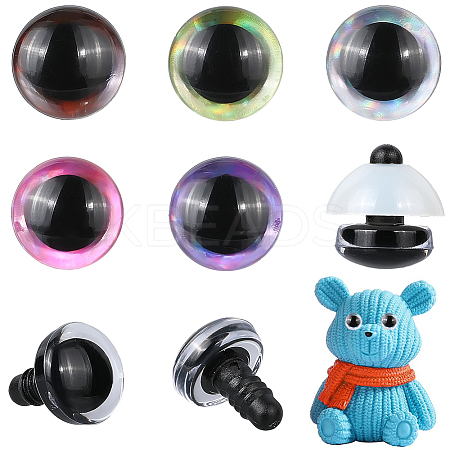 60 Sets 5 Colors Half Round ABS Plastic Doll Craft Eyes DIY-GF0010-67A-1