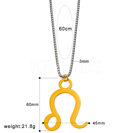 Punk Style 304 Stainless Steel Twelve Constellations Pendant Necklaces with Stainless Steel Tone Box Chains WGE8D8E-11-1