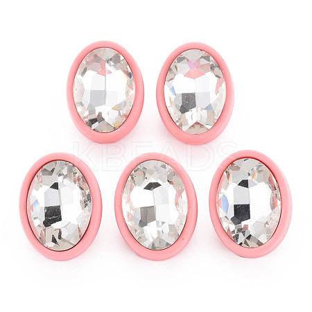 Crystal Rhinestone Oval Stud Earrings with 925 Sterling Silver Pins for Women MACR-S275-037B-1