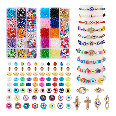 DIY Evil Eye Jewelry Making Finding Kit DIY-TA0003-71-1