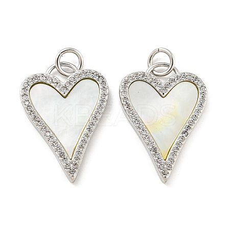 Brass Micro Pave Clear Cubic Zirconia Pendants KK-L211-015P-01-1