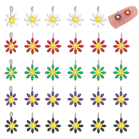 30Pcs 5 Colors Ion Plating(IP) 304 Stainless Steel Charms STAS-UN0041-62-1