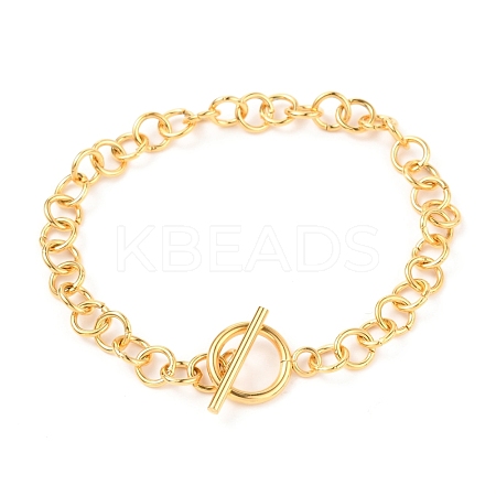 Unisex PVD Vacuum Plating 304 Stainless Steel Rolo Chains Bracelets BJEW-H541-05A-G-1