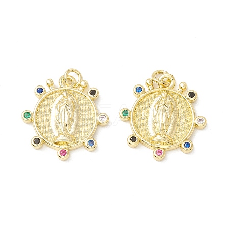 Rack Plating Brass Micro Pave Cubic Zirconia Pendants LS-KK-E278-09G-1