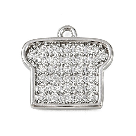 Brass Micro Pave Clear Cubic Zirconia Charms KK-L238-18P-1