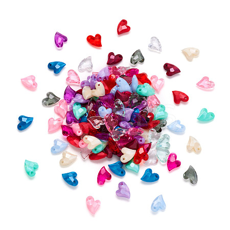 150Pcs 15 Colors Transparent Acrylic Charms MACR-TA0001-56-1