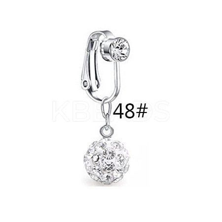304 Stainless Steel Pave Clear Cubic Zirconia Clip on Belly Rings FS-WGD716D-01-1