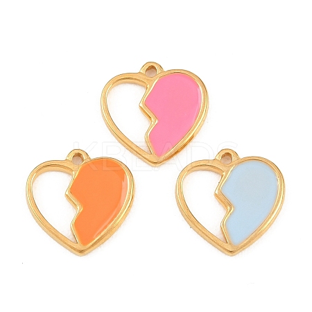 304 Stainless Steel Enamel Pendants STAS-A135-11G-1