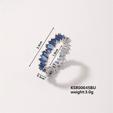 Fashionable Brass Rectangle Finger Rings for Unisex KE6050-1-1