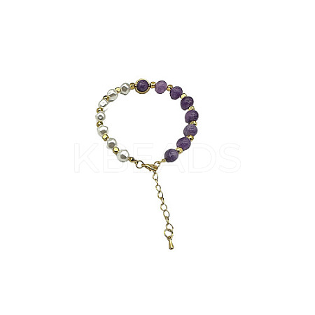 Natural Amethyst Round Beaded Bracelet NC1314-12-1