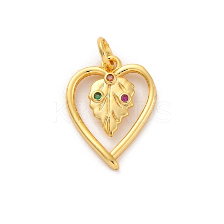 Brass Micro Pave Cubic Zirconia Pendants KK-U033-03G-02-1