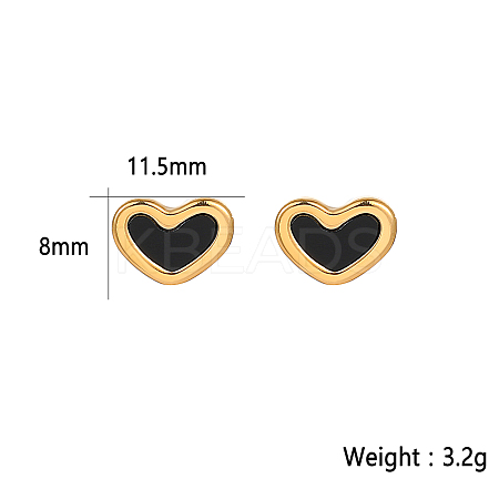 Fashionable 304 Stainless Steel Heart Stud Earrings for Women HR1074-2-1