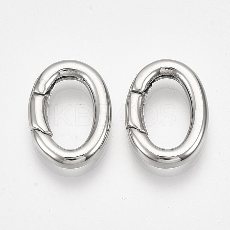 304 Stainless Steel Spring Gate Rings X-STAS-S079-88A-1