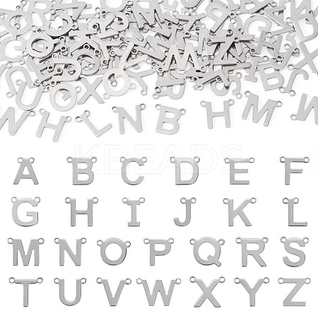104Pcs 26 Styles Stainless Steel Letter Connector Charms FIND-TA0008-42-1