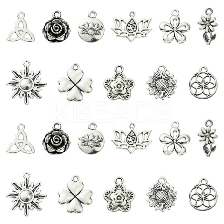 66Pcs 11 Styles Tibetan Style Alloy Pendants FIND-FS0002-22-1
