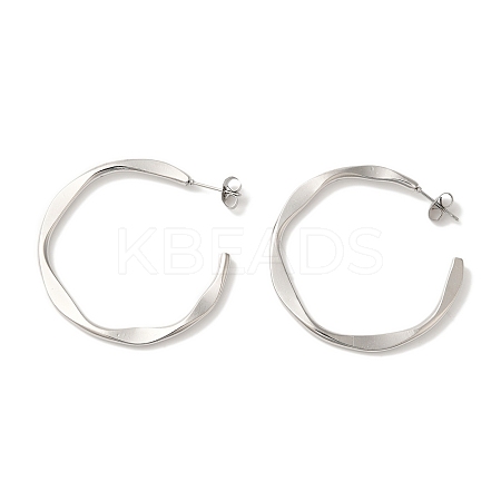 Non-Tarnish 304 Stainless Steel C-Shaped Stud Earrings for Women EJEW-Z066-07P-1