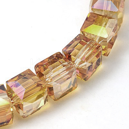 Electorplated Glass Beads EGLA-E006-3T-1
