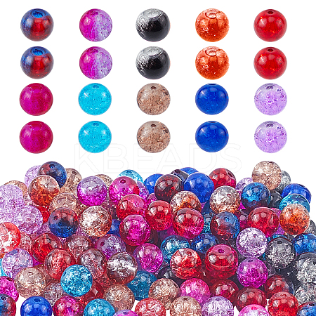 Transparent Crackle Glass Beads CCG-PH0003-13-1