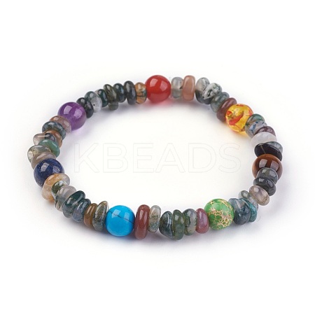 Chakra Jewelry Stretch Bracelets BJEW-JB03941-02-1
