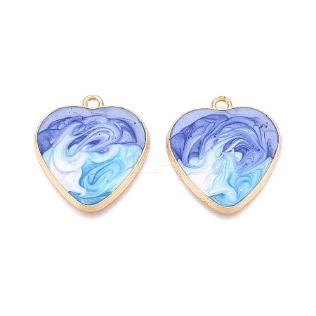 Rack Plating Alloy Enamel Pendants ENAM-N056-366KCG-04-1