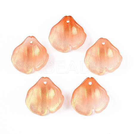 Transparent Glass Petal Pendants GLAA-T030-05A-1